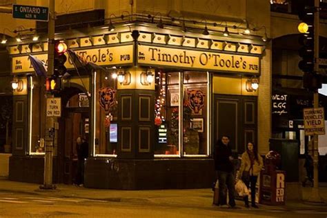 Timothy o toole's - This season, O'Toole's will open at 10 a.m. on Bears home game days. Ticket holders heading to Soldier Field may board the party bus bound for the stadium. The round trip ride is $10 and departs at 11 a.m. Riders will enjoy "road sodas" and may reserve their seat at TimothyOTooles.com .